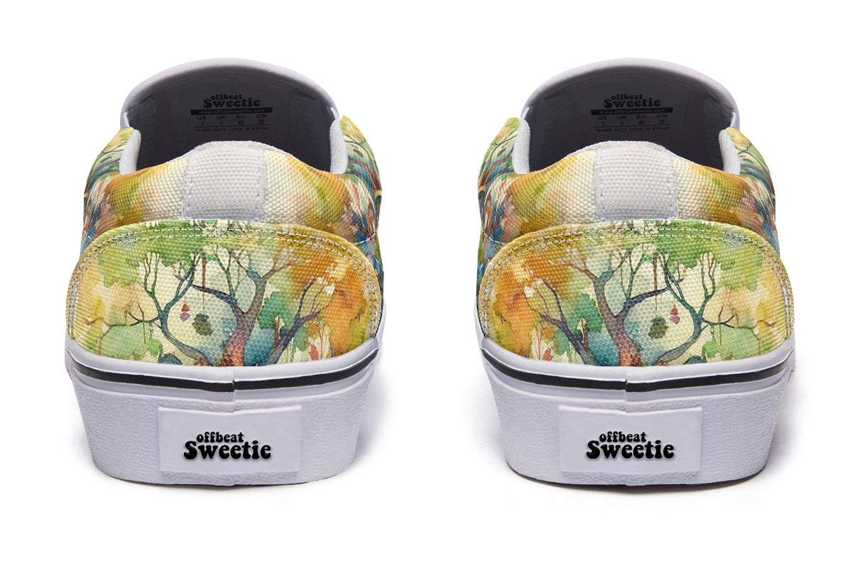 Tree Library Slip Ons - Offbeat Sweetie