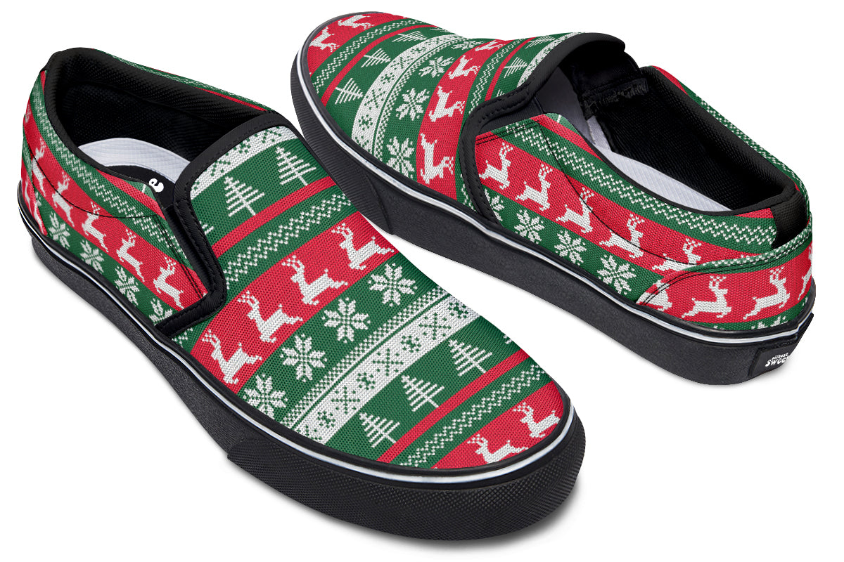Ugly Christmas Slip Ons - Offbeat Sweetie
