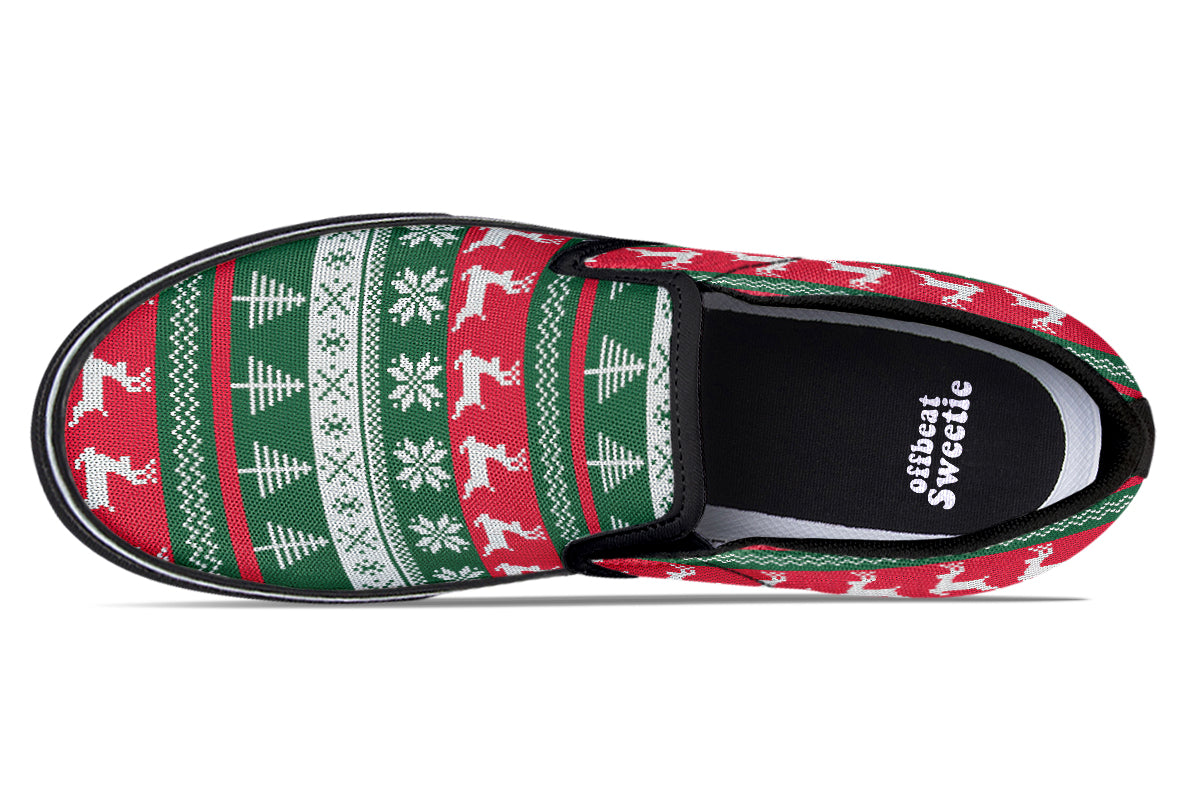 Ugly Christmas Slip Ons - Offbeat Sweetie