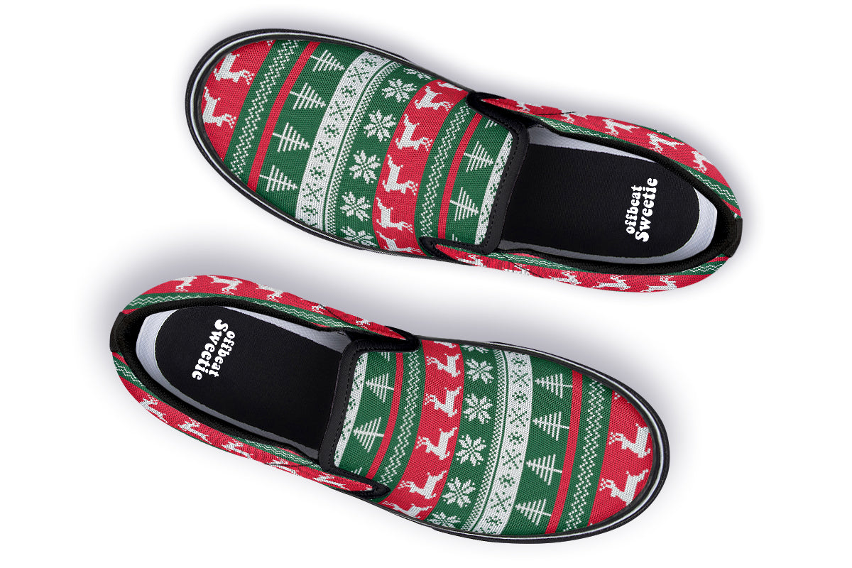 Ugly Christmas Slip Ons - Offbeat Sweetie