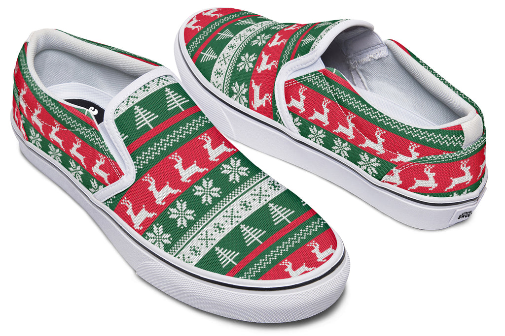 Ugly Christmas Slip Ons - Offbeat Sweetie