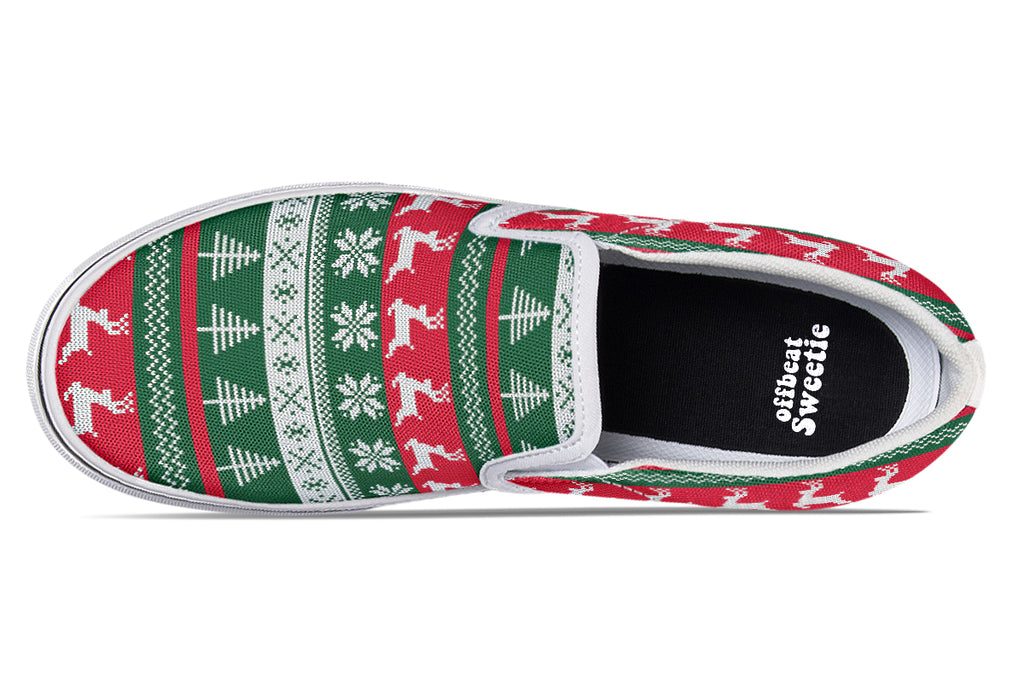 Ugly Christmas Slip Ons - Offbeat Sweetie