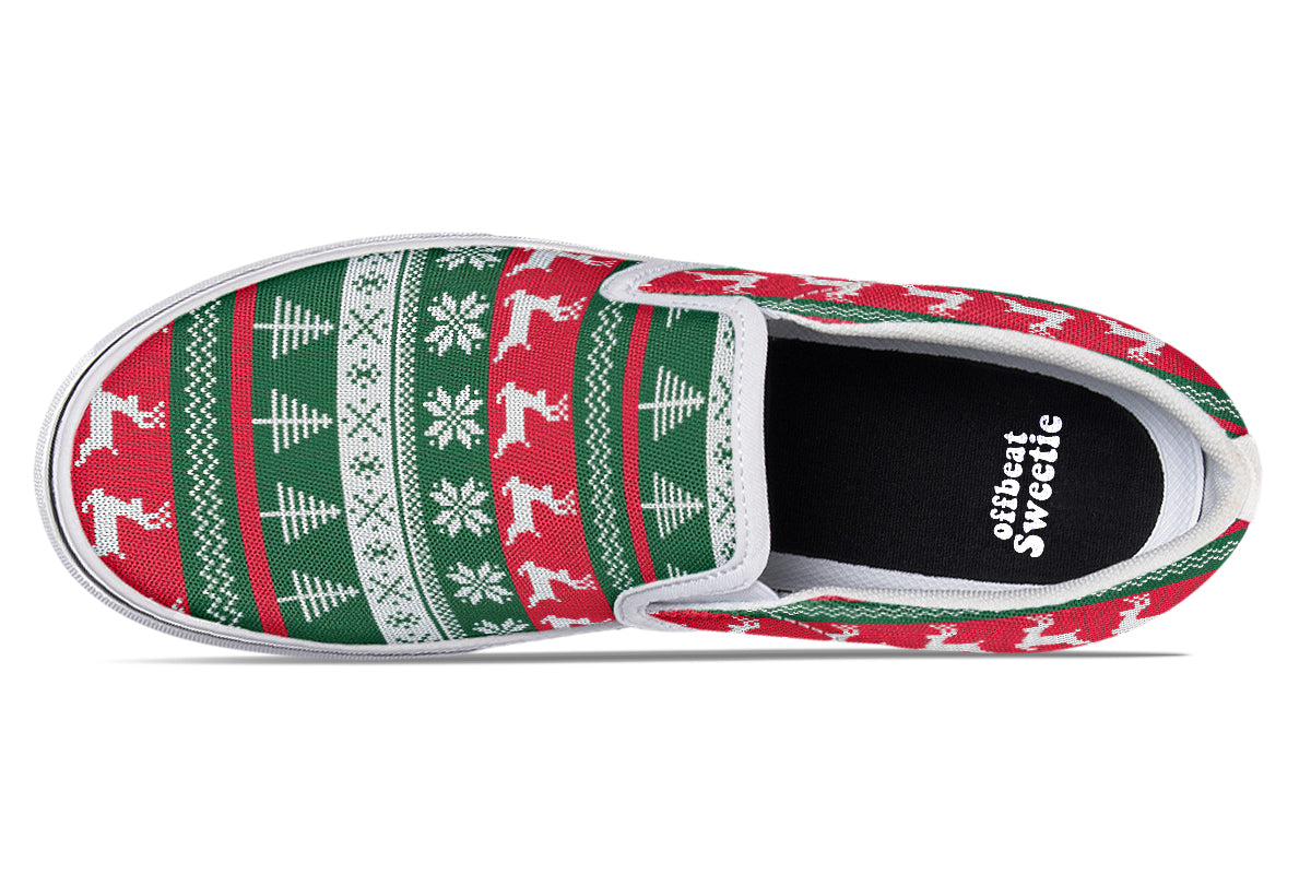 Ugly Christmas Slip Ons - Offbeat Sweetie