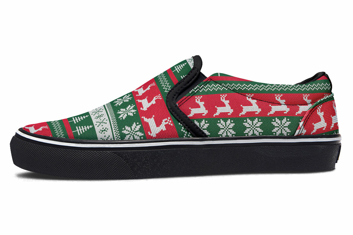 Ugly Christmas Slip Ons - Offbeat Sweetie