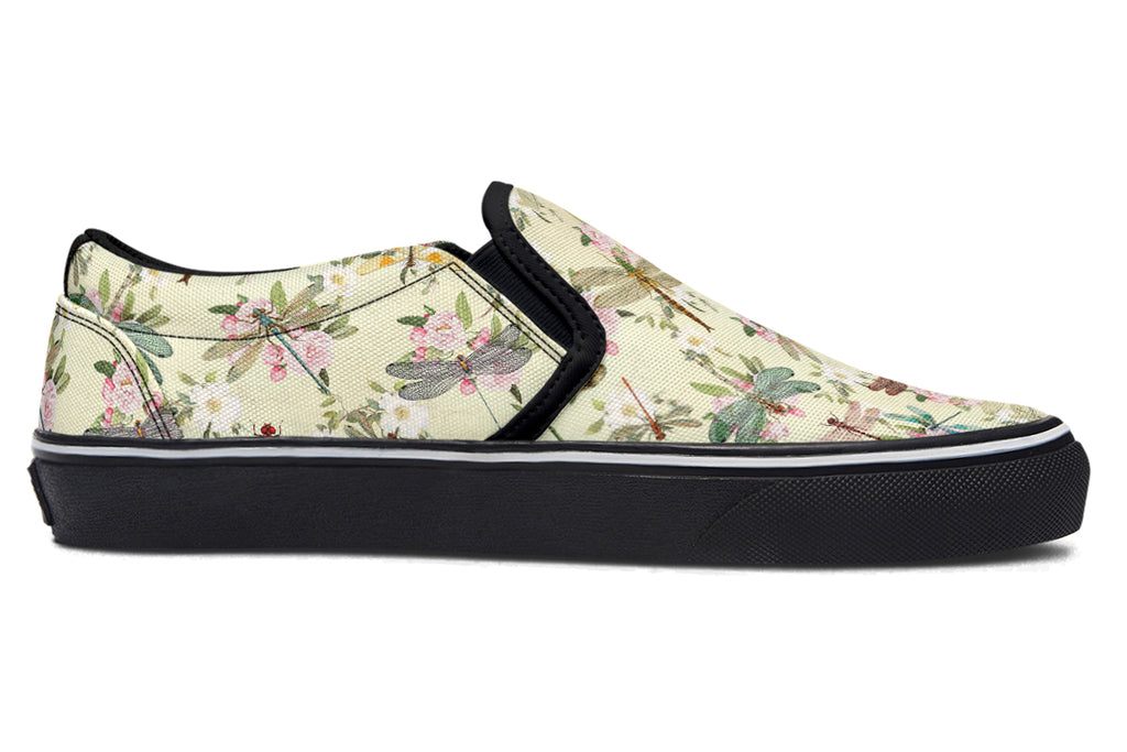 Vintage Dragonflies Slip Ons - Offbeat Sweetie
