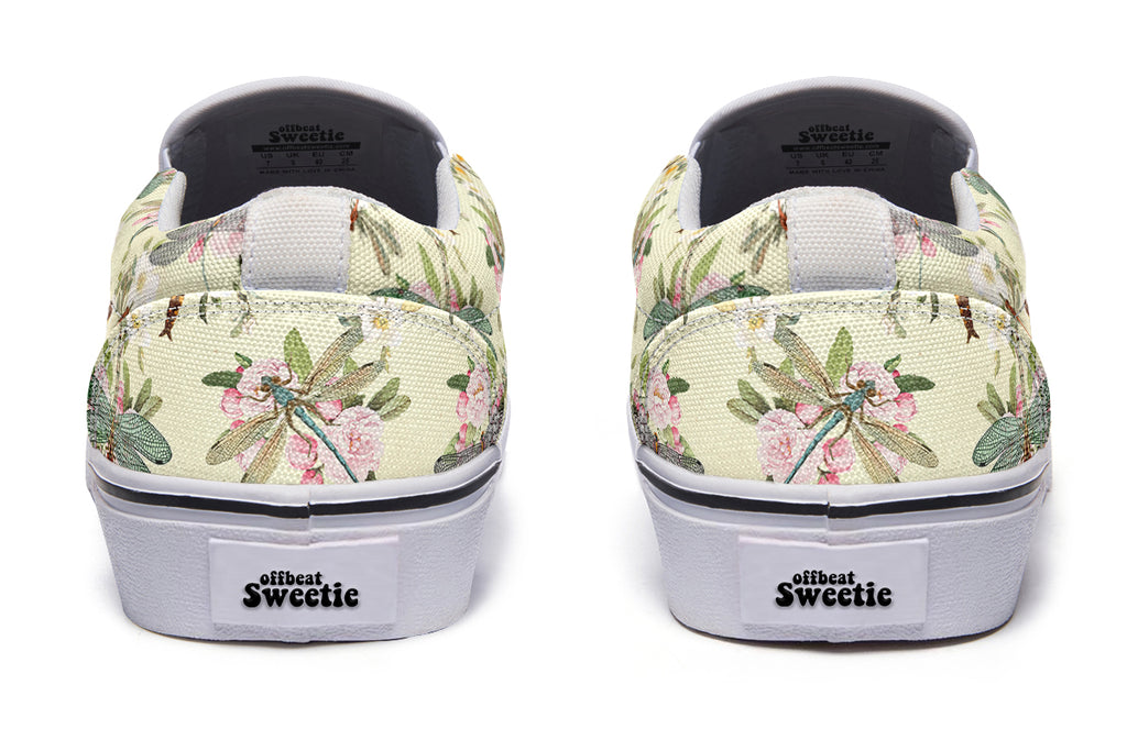Vintage Dragonflies Slip Ons - Offbeat Sweetie