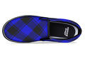 Vivid Blue Plaid Slip Ons