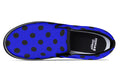 Vivid Blue Polka Dot Slip Ons
