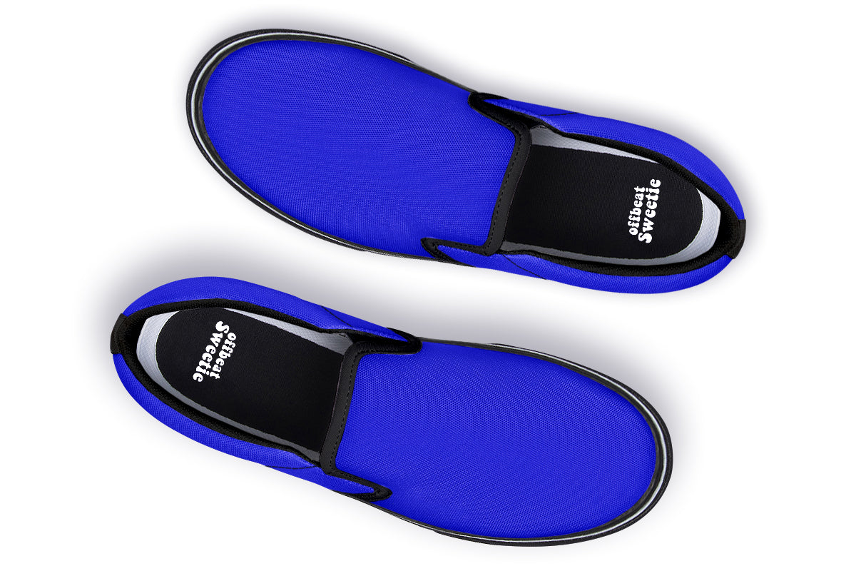 Vivid Blue Slip Ons - Offbeat Sweetie
