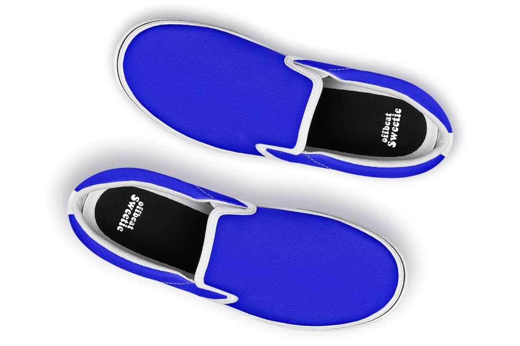Vivid Blue Slip Ons - Offbeat Sweetie