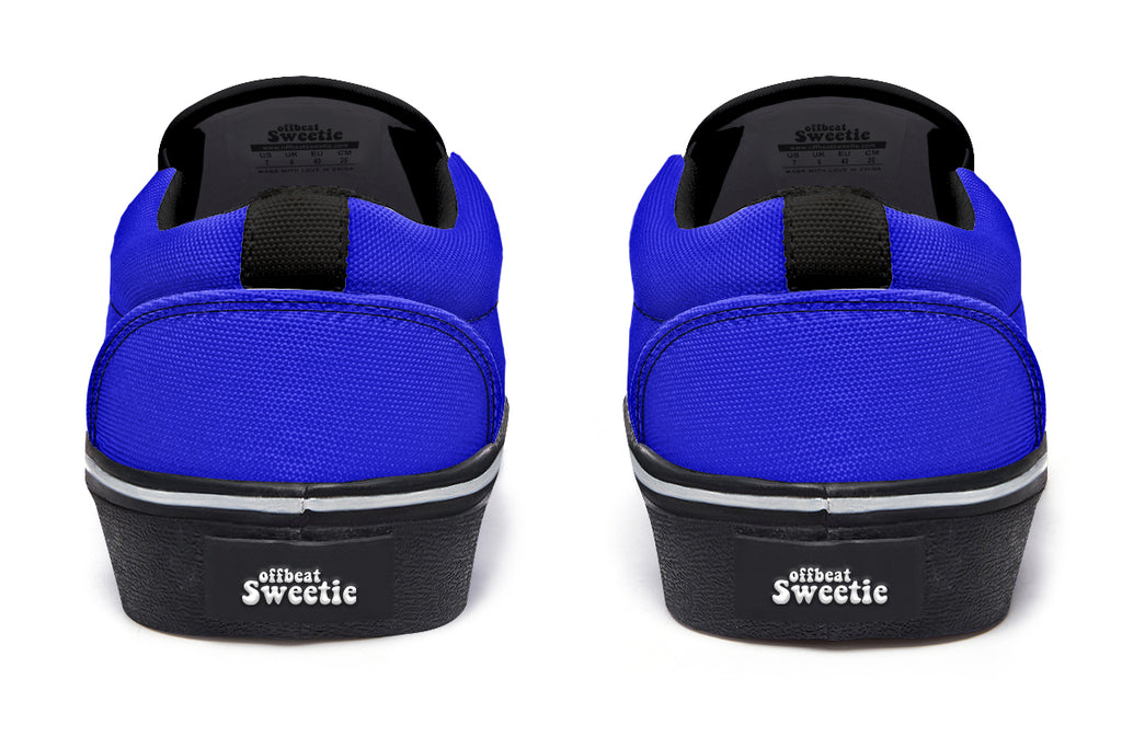 Vivid Blue Slip Ons - Offbeat Sweetie