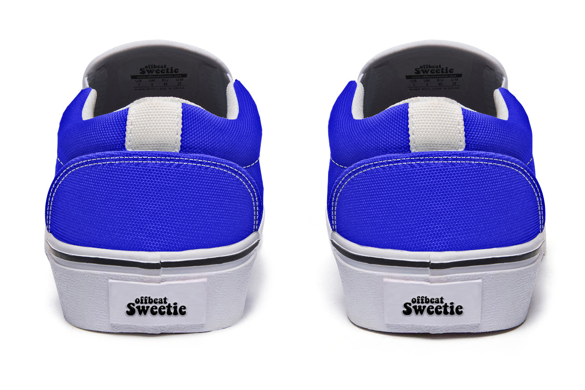 Vivid Blue Slip Ons - Offbeat Sweetie