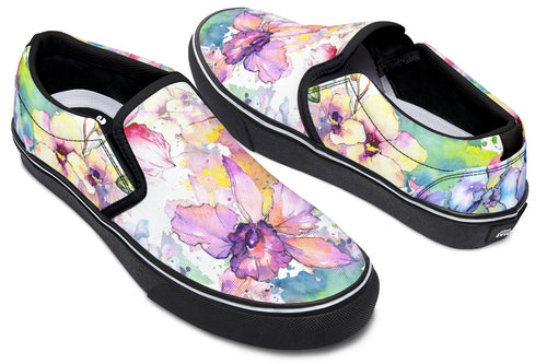 Watercolour Flowers Slip Ons - Offbeat Sweetie