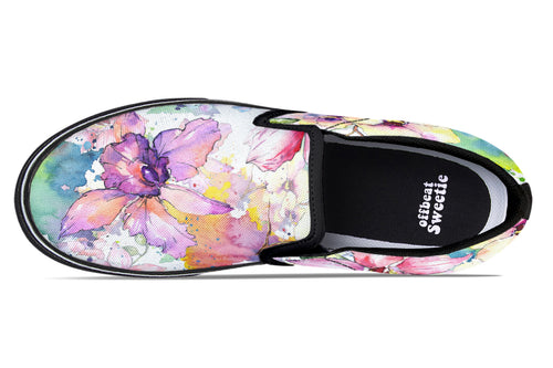 Watercolour Flowers Slip Ons - Offbeat Sweetie