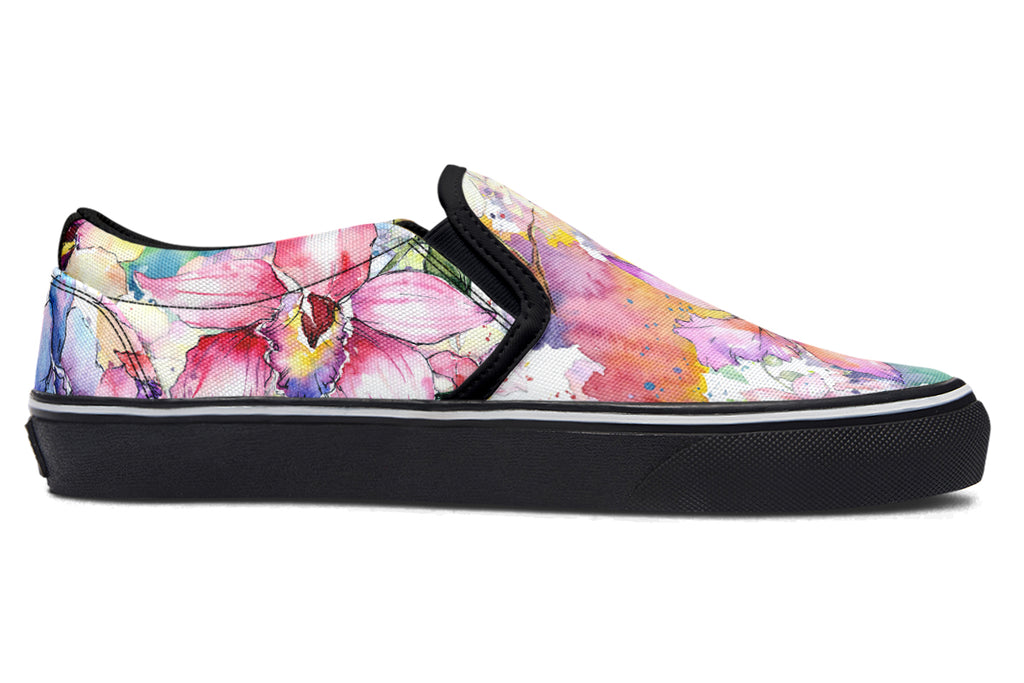 Watercolour Flowers Slip Ons - Offbeat Sweetie