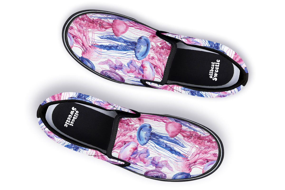 Watercolour Jellyfish Slip Ons