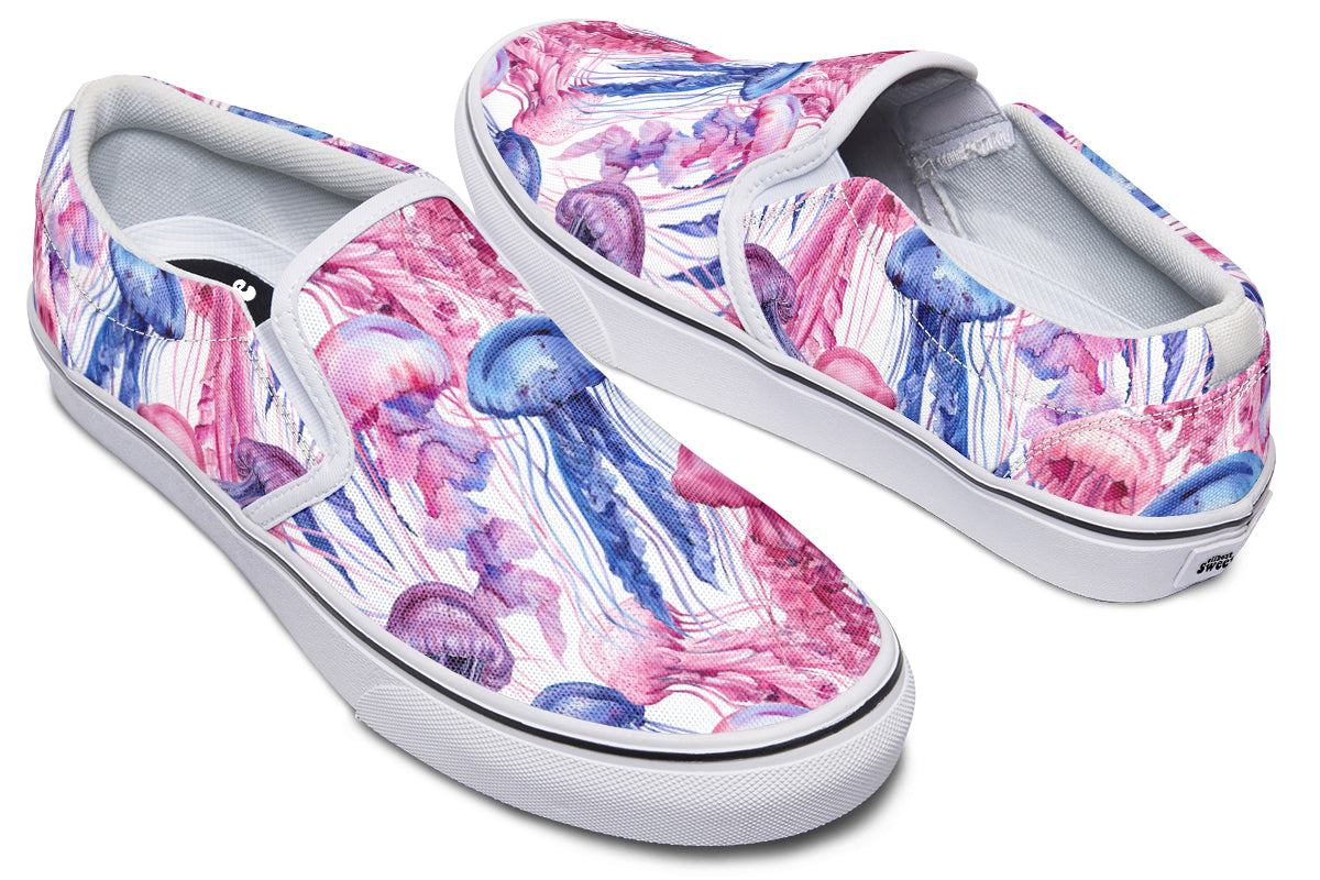 Watercolour Jellyfish Slip Ons