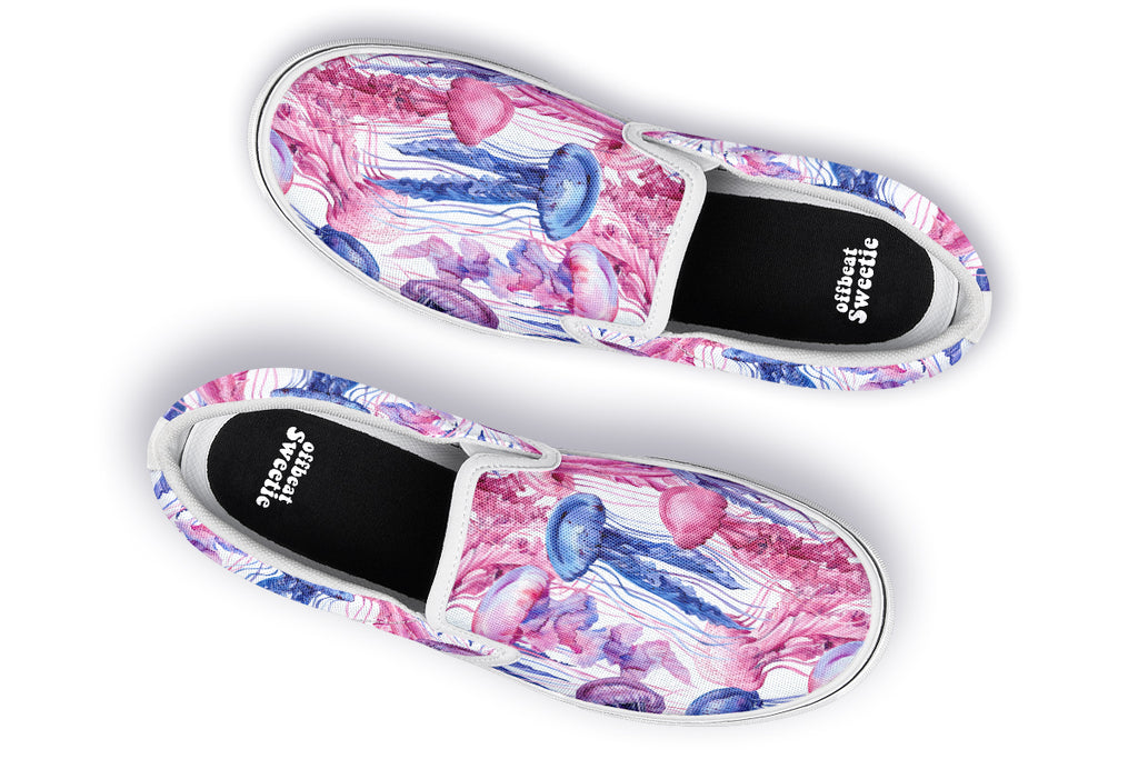 Watercolour Jellyfish Slip Ons