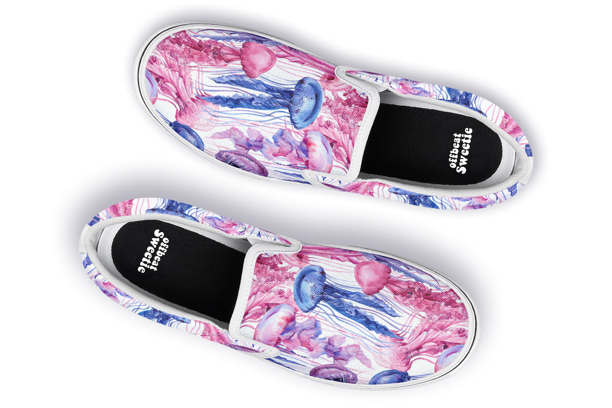 Watercolour Jellyfish Slip Ons