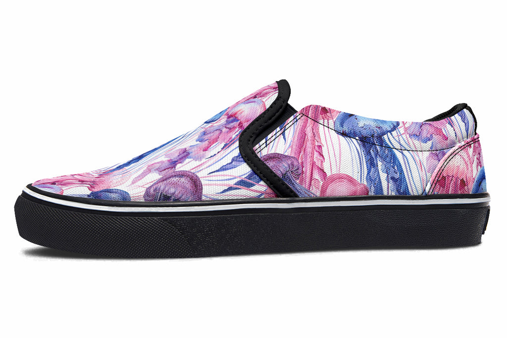 Watercolour Jellyfish Slip Ons