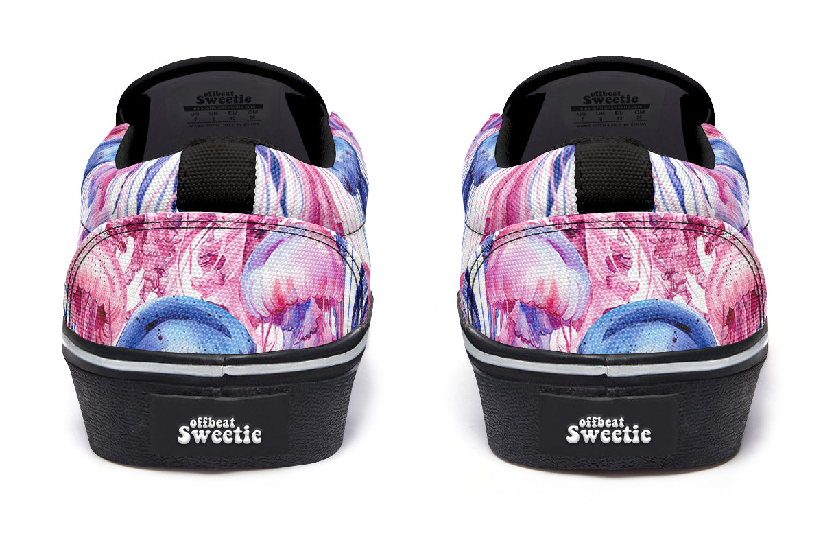 Watercolour Jellyfish Slip Ons