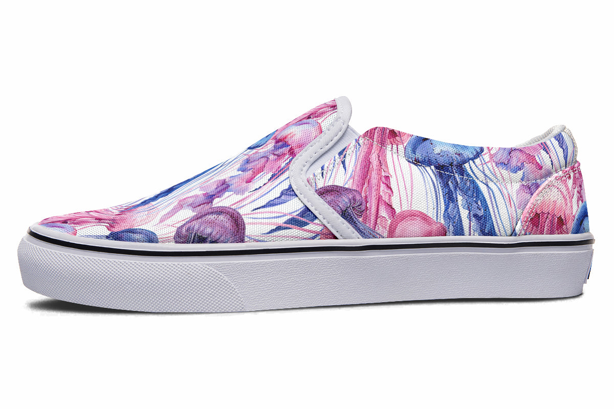 Watercolour Jellyfish Slip Ons