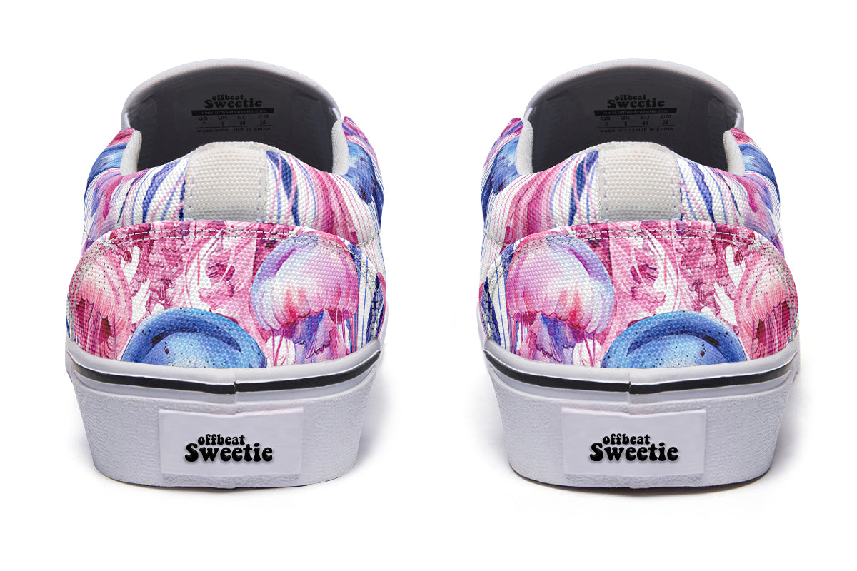 Watercolour Jellyfish Slip Ons