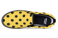 Yellow And Black Polka Dot Slip Ons