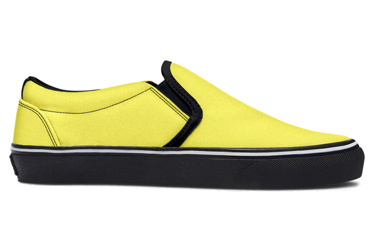 Yellow And Purple Mismatch Slip Ons - Offbeat Sweetie