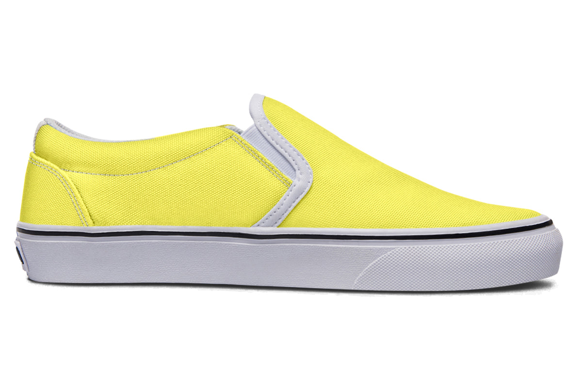 Yellow And Purple Mismatch Slip Ons - Offbeat Sweetie
