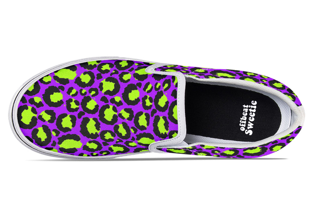 Zombie Leopard x Neon Leopard Mismatch Slip Ons
