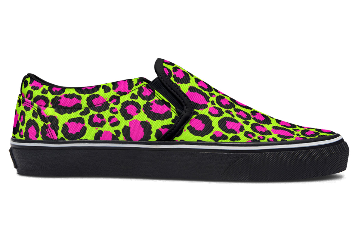 Zombie Leopard x Neon Leopard Mismatch Slip Ons
