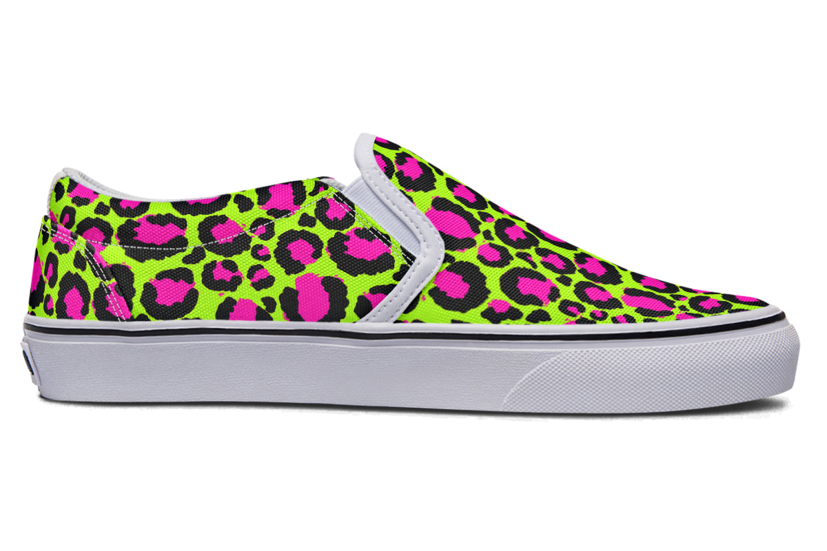 Zombie Leopard x Neon Leopard Mismatch Slip Ons