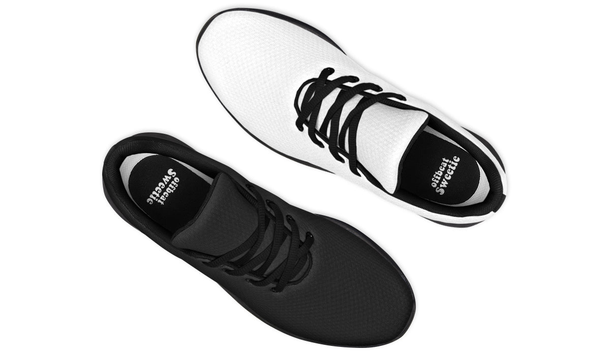 Black and White Mismatch Sneakers