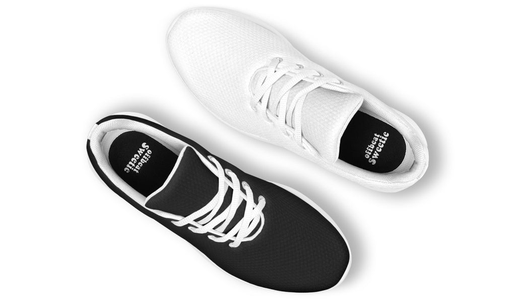 Black and White Mismatch Sneakers
