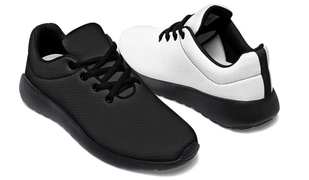 Black and White Mismatch Sneakers