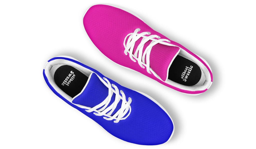 Blue And Pink Mismatch Sneakers - Offbeat Sweetie