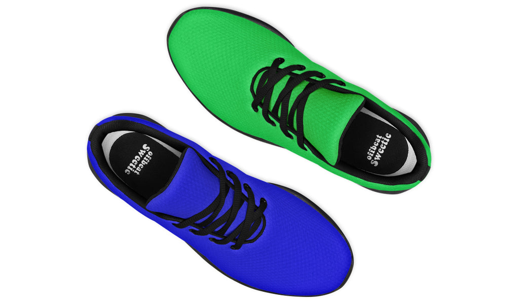 Blue and Green Mismatch Sneakers