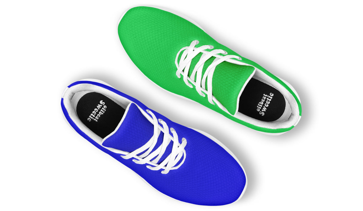 Blue and Green Mismatch Sneakers