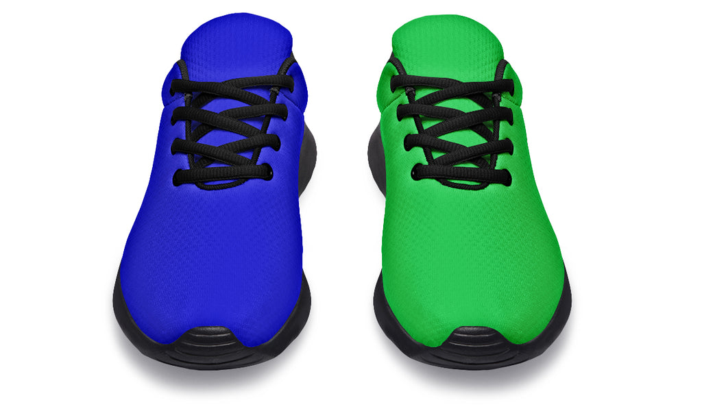 Blue and Green Mismatch Sneakers
