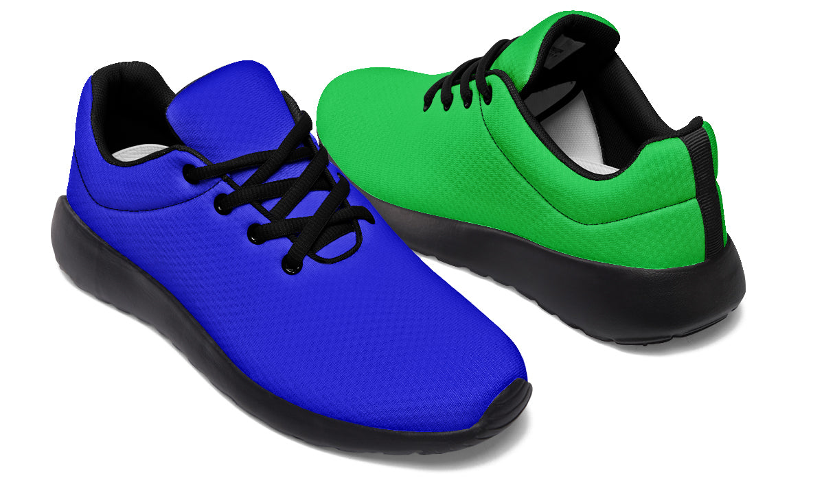 Blue and Green Mismatch Sneakers