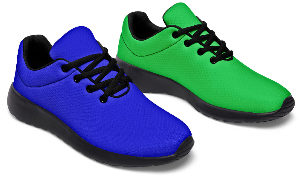 Blue and Green Mismatch Sneakers