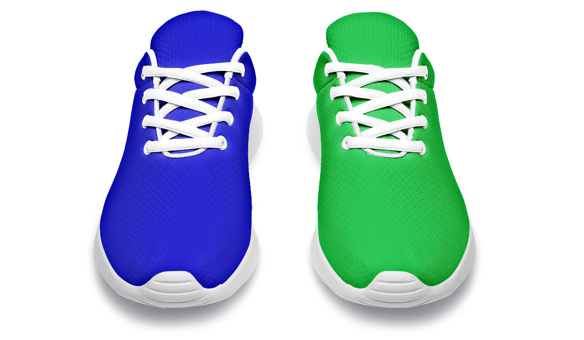 Blue and Green Mismatch Sneakers
