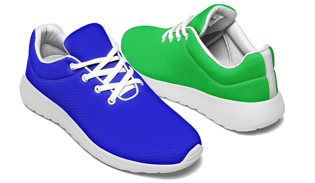 Blue and Green Mismatch Sneakers
