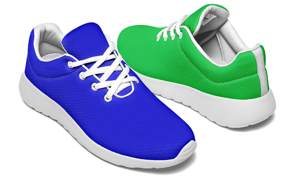 Blue and Green Mismatch Sneakers