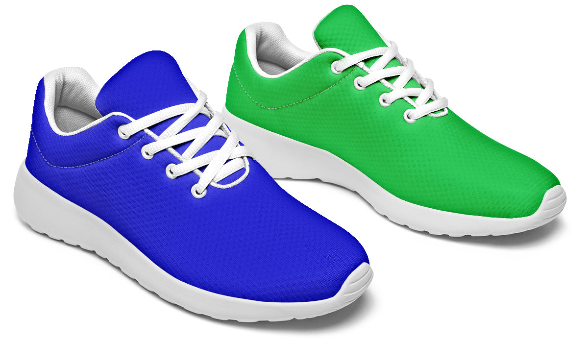 Blue and Green Mismatch Sneakers