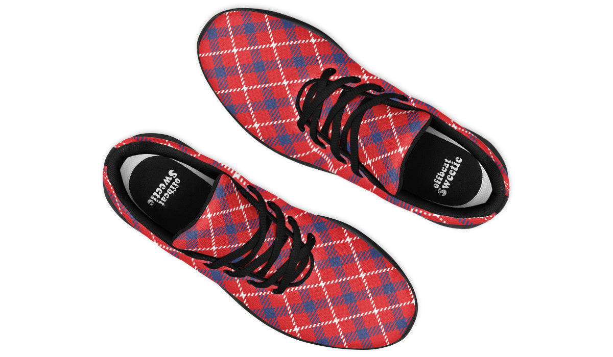 Cherry Red Plaid Sneakers