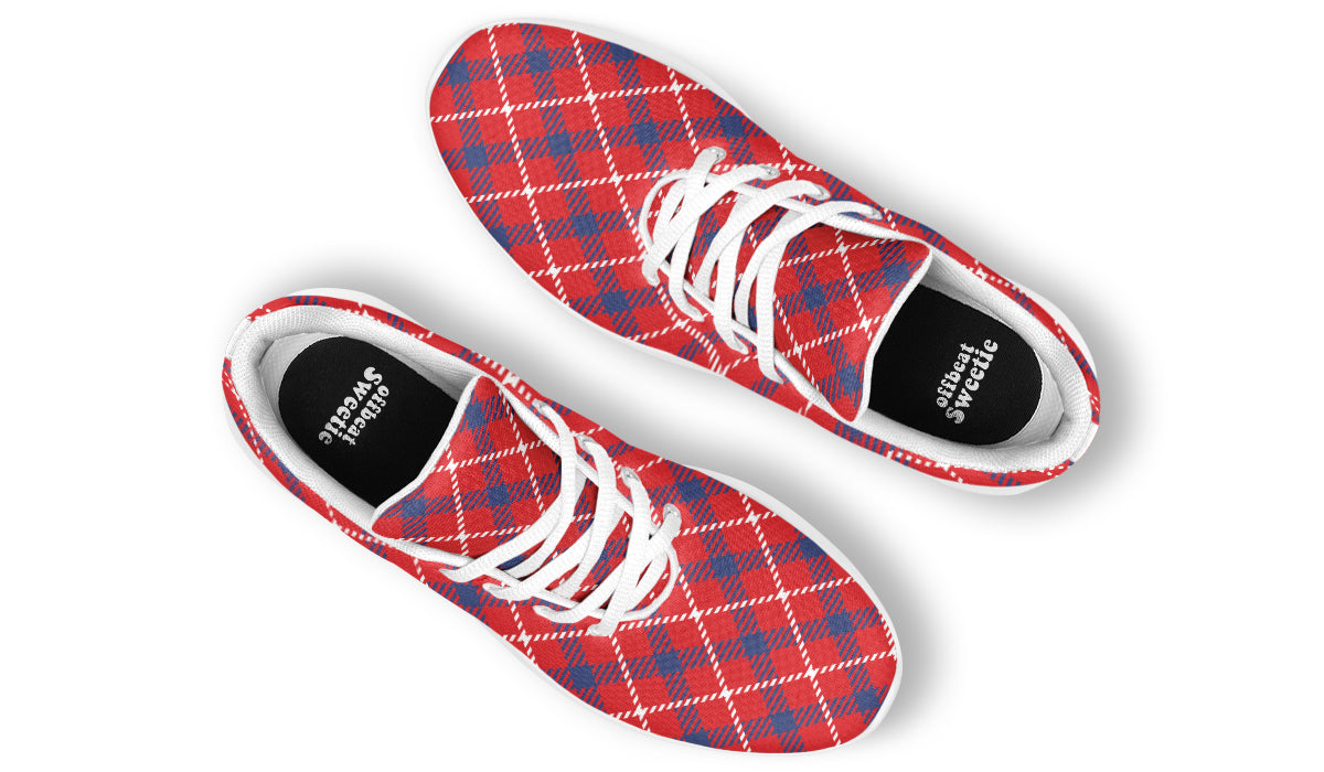 Cherry Red Plaid Sneakers