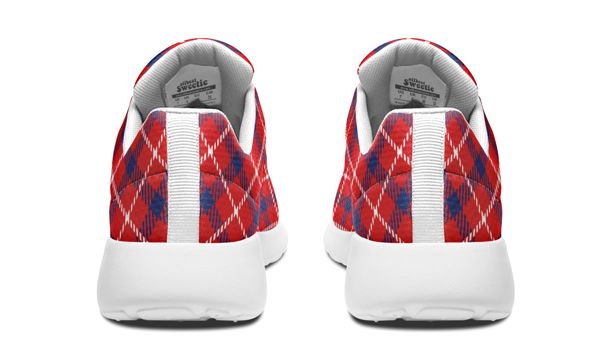 Cherry Red Plaid Sneakers