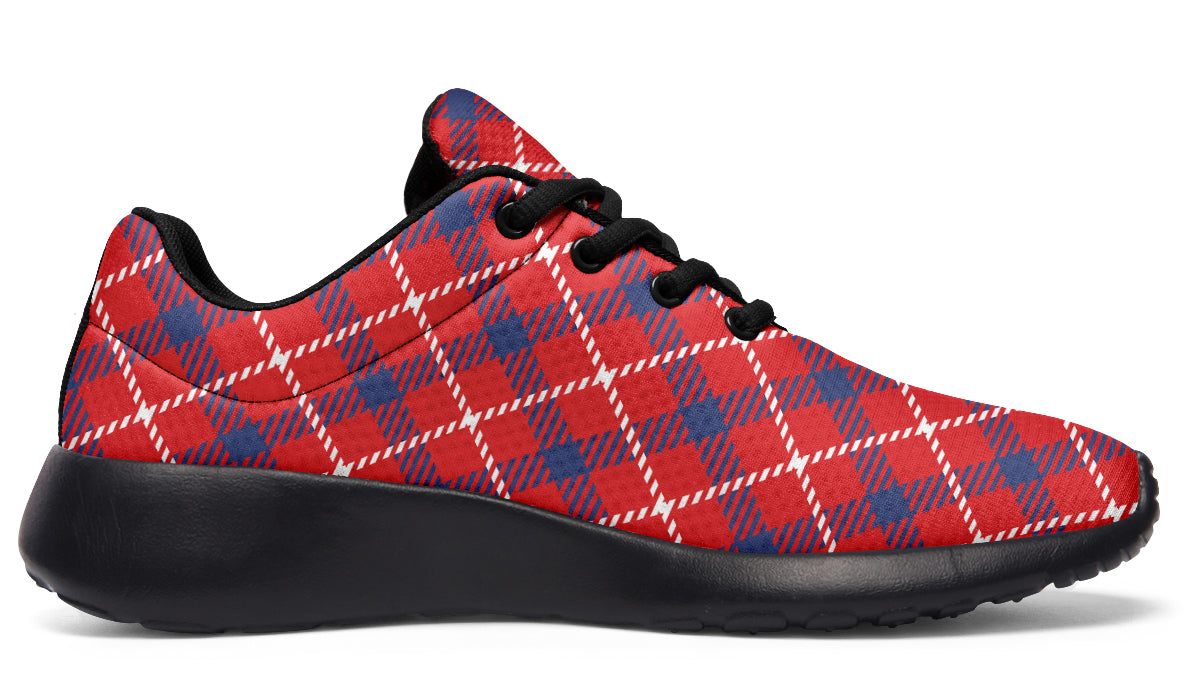 Cherry Red Plaid Sneakers